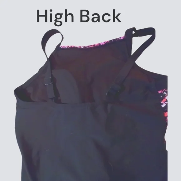 Reebock NWT $100 1 piece Black & Abstract Splash Full Coverage Swim Suit - Picture 2 of 6